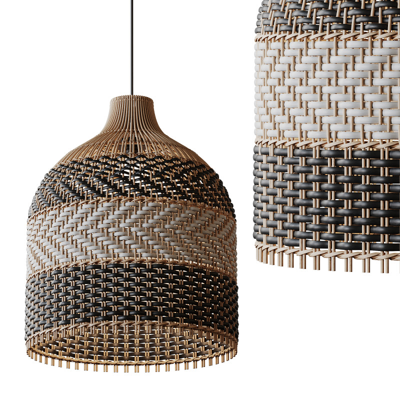 Contemporist Rattan Pendant Light Woven Light Fixture 3D मॉडल .c4d .max .obj .3ds .fbx .stl .blend 