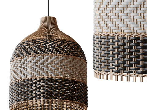 Contemporist Rattan Pendant Light Woven Light Fixture 3D मॉडल