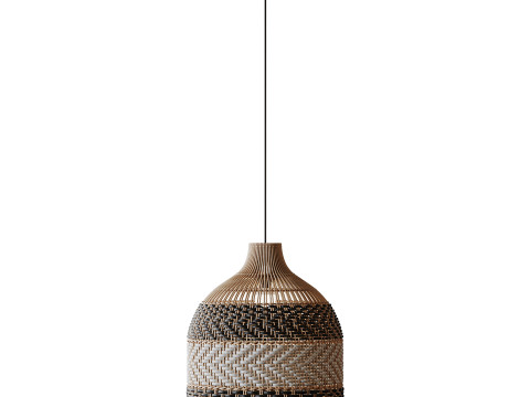 Contemporist Rattan Pendant Light Woven Light Fixture 3D मॉडल