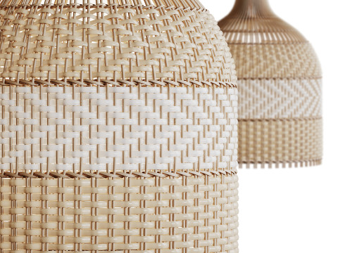 Contemporist Rattan Pendant Light Woven Light Fixture 3D मॉडल
