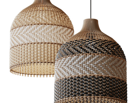 Contemporist Rattan Pendant Light Woven Light Fixture 3D मॉडल