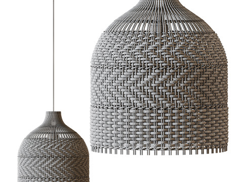 Contemporist Rattan Pendant Light Woven Light Fixture 3D मॉडल