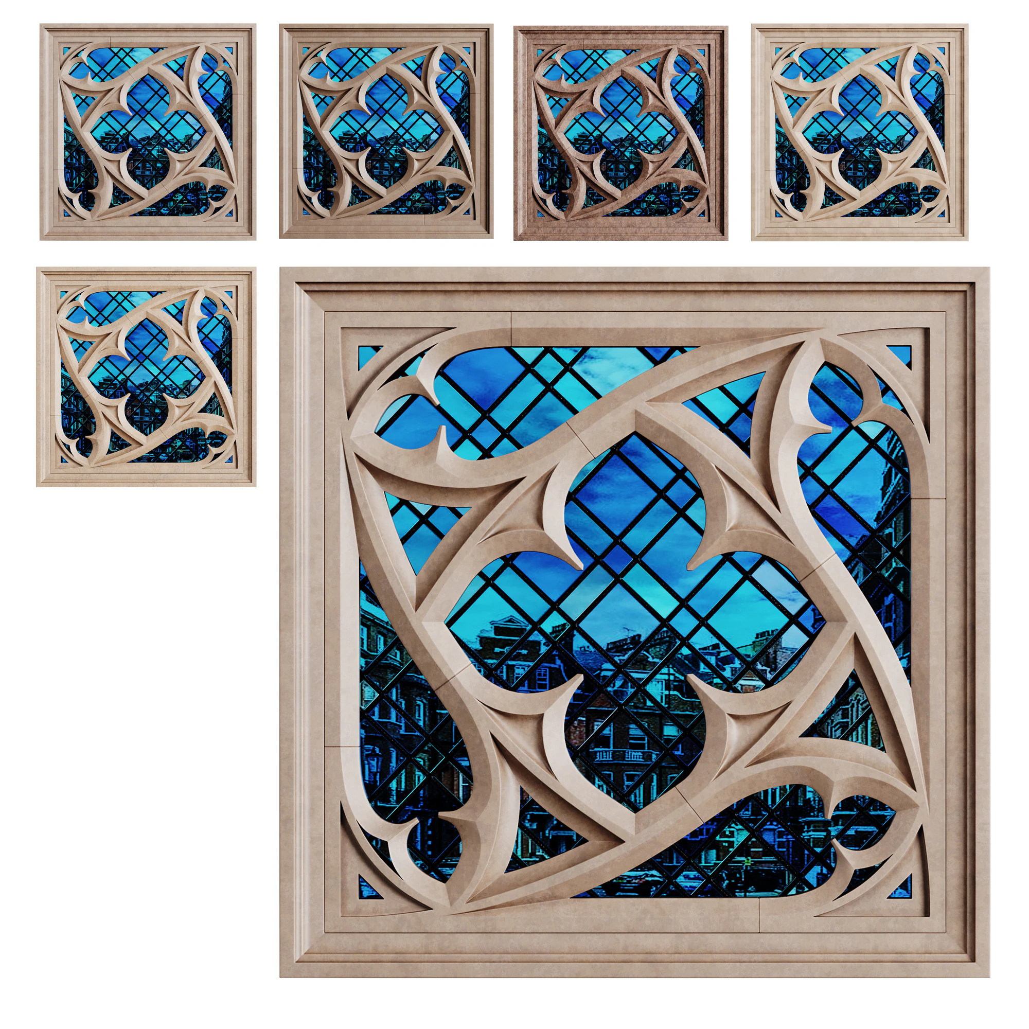 Gothic Window 02 3D Model .c4d .max .obj .3ds .fbx .stl .blend