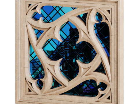 Gothic Window 02 Modelo 3D