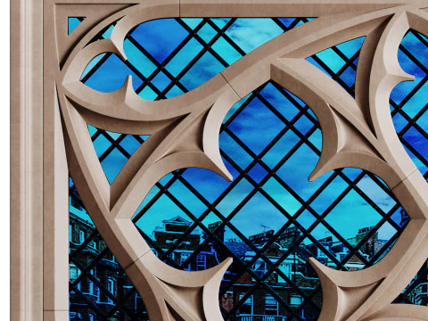 Gothic Window 02 3D Model