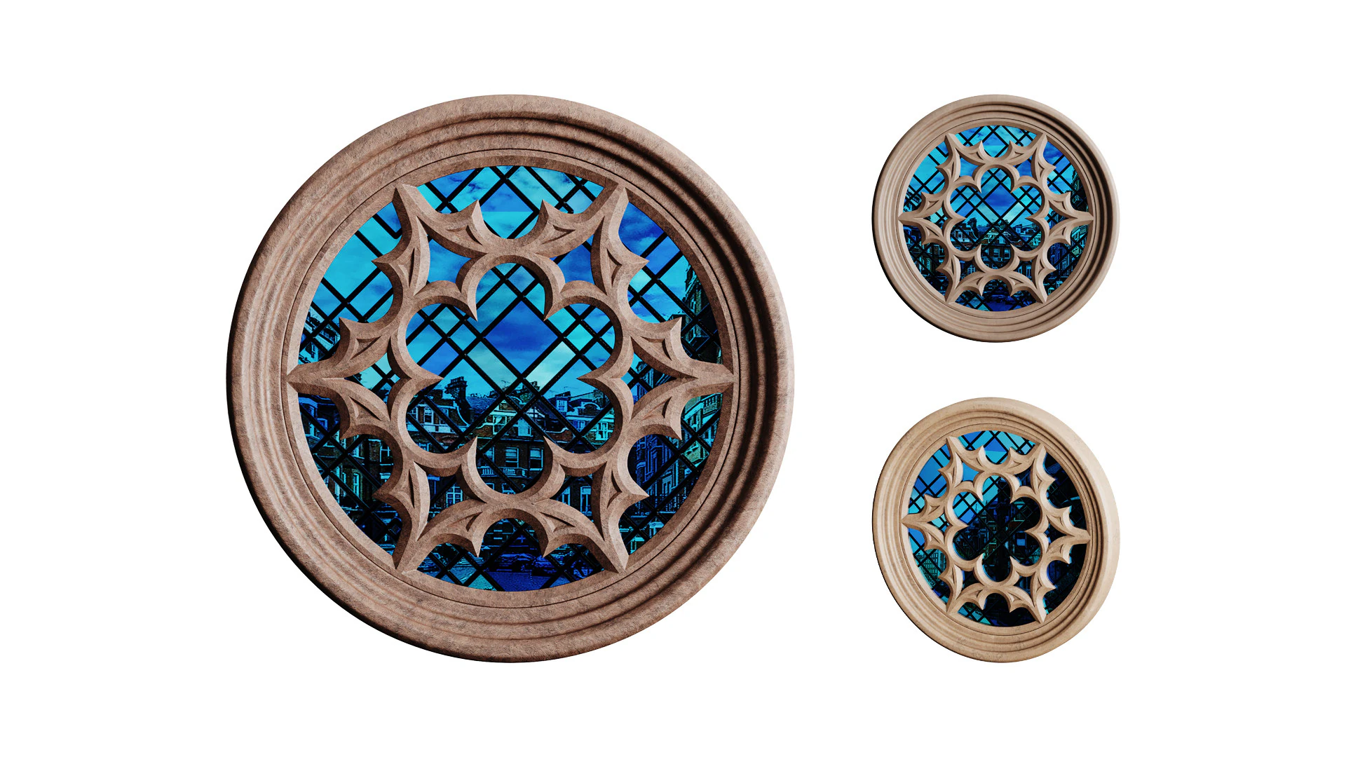 Gothic Window 03 3D Model .c4d .max .obj .3ds .fbx .stl .blend 
