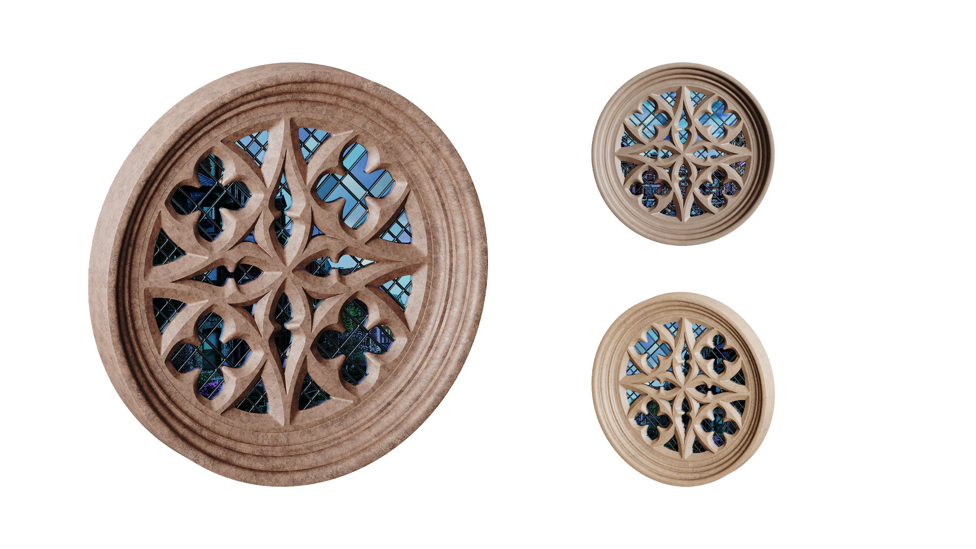 Gotik Pencere 06 3D Model .c4d .max .obj .3ds .fbx .stl .blend 