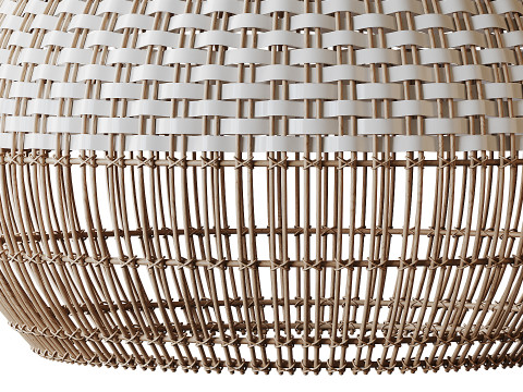 Handwoven Rattan Pendant Light Lampshade 3D 모델