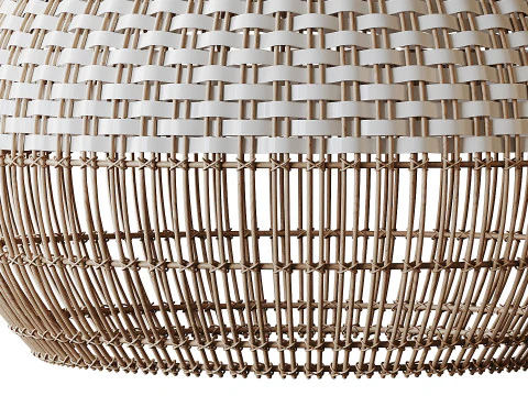 Handwoven Rattan Pendant Light Lampshade 3D Model