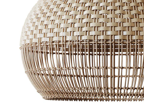 Handwoven Rattan Pendant Light Lampshade 3D Model