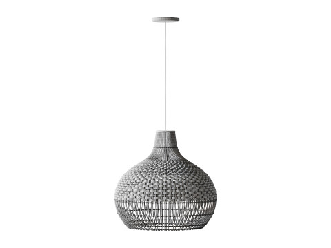 Handwoven Rattan Pendant Light Lampshade 3D 모델