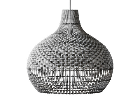 Handwoven Rattan Pendant Light Lampshade 3D 모델