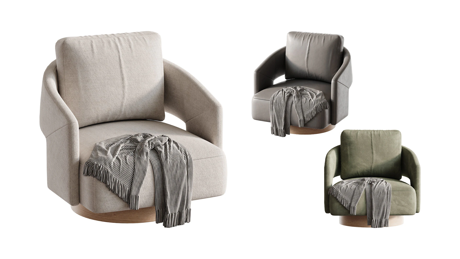 356 Armchair by Ditre Italia 3D Model .c4d .max .obj .3ds .fbx .stl .blend