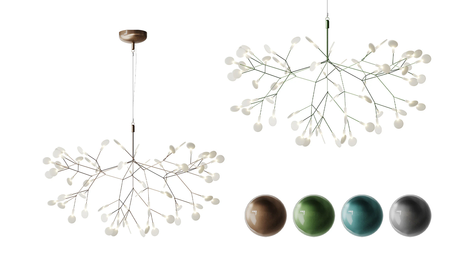 Heracleum III Suspended Suspension Light 3D Model .c4d .max .obj .3ds .fbx .stl .blend 