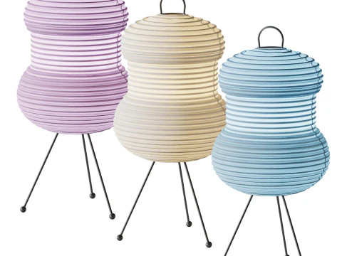 Candeeiro de mesa inspirado em Noguchi japon&ecirc;s Modelo 3D