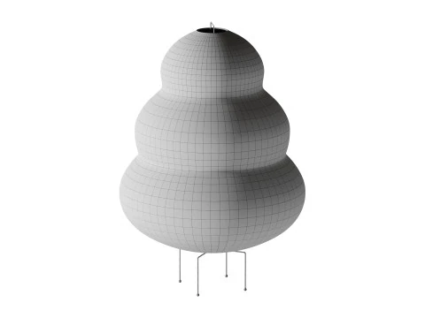 Japanese Paper Floor Lamp 3D Model