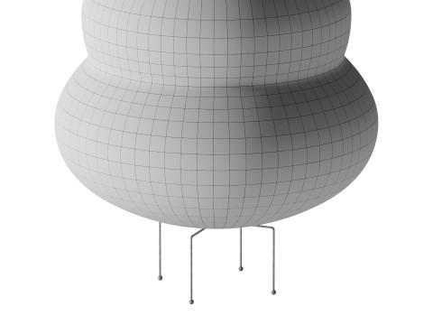 Japanese Paper Floor Lamp Model 3D