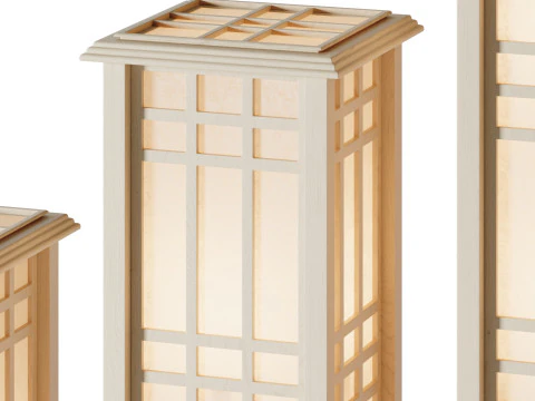 Japanese Style Wood Table Floor Lamp 3D Model