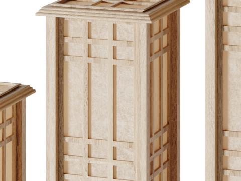 Japanese Style Wood Table Floor Lamp 3D Модель