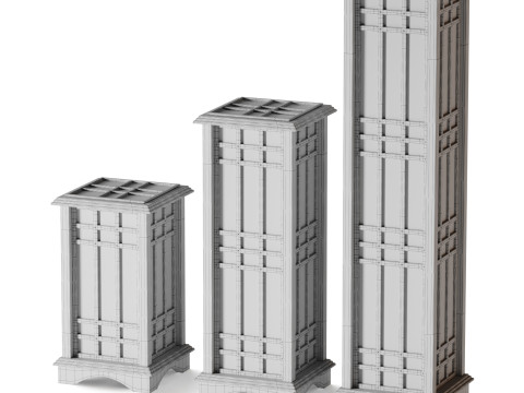 Japanese Style Wood Table Floor Lamp 3D Модель