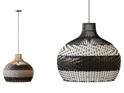 लैम्पशेड रतन पेंडेंट लाइट 3D मॉडल