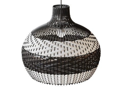 Lampshade Rattan Pendant Light Model 3D