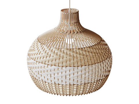 Lampshade Rattan Pendant Light Model 3D