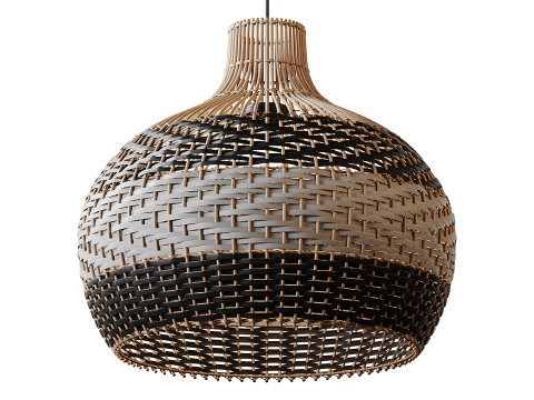 Lampshade Rattan Pendant Light Model 3D