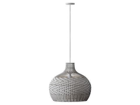 Lampshade Rattan Pendant Light Model 3D