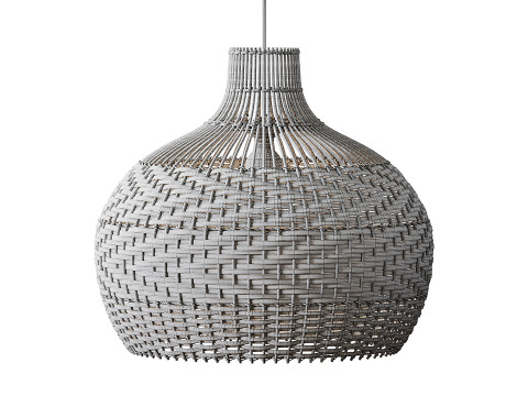 Lampshade Rattan Pendant Light Model 3D