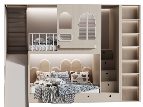 Childrens bunk bed 34 3D 模型