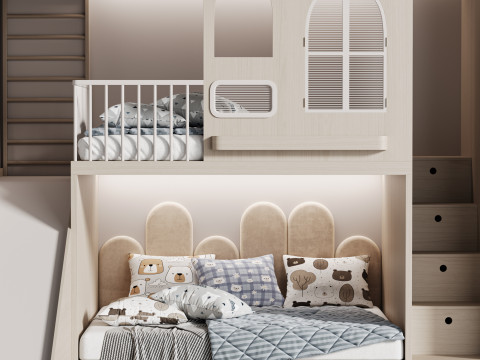 Childrens bunk bed 34 3D 模型