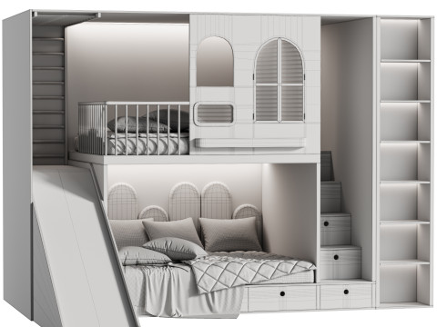 Childrens bunk bed 34 3D 模型