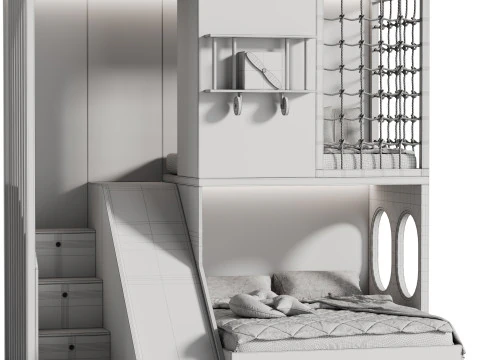 子供用二段ベッド 35 3Dモデル