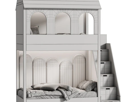 Letto a castello per bambini 37 Modello 3D