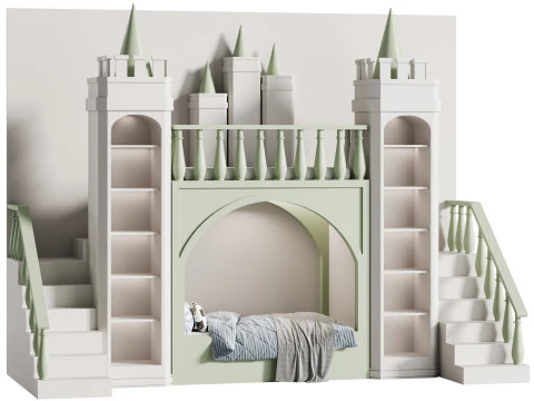 Letto a castello per bambini 38 Modello 3D