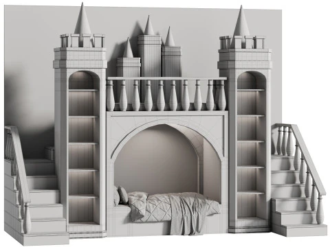 Letto a castello per bambini 38 Modello 3D
