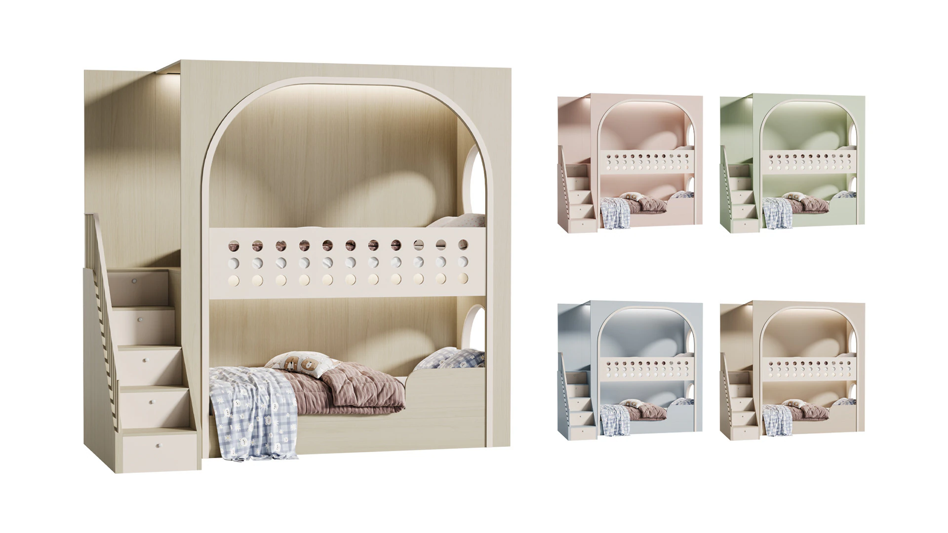 Childrens bunk bed 39 3D Model .c4d .max .obj .3ds .fbx .stl .blend 