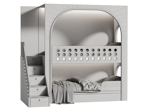 Childrens bunk bed 39 3D Model