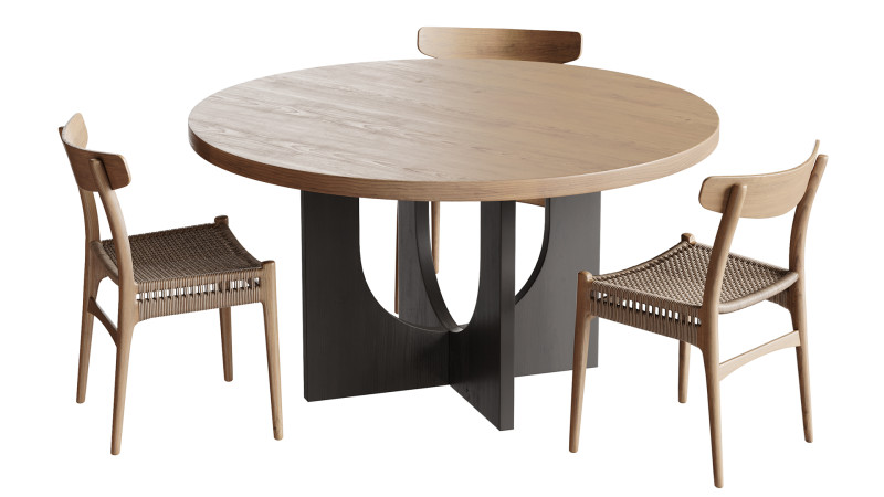 Dining table DANLI Model 3D .c4d .max .obj .3ds .fbx .stl .blend 