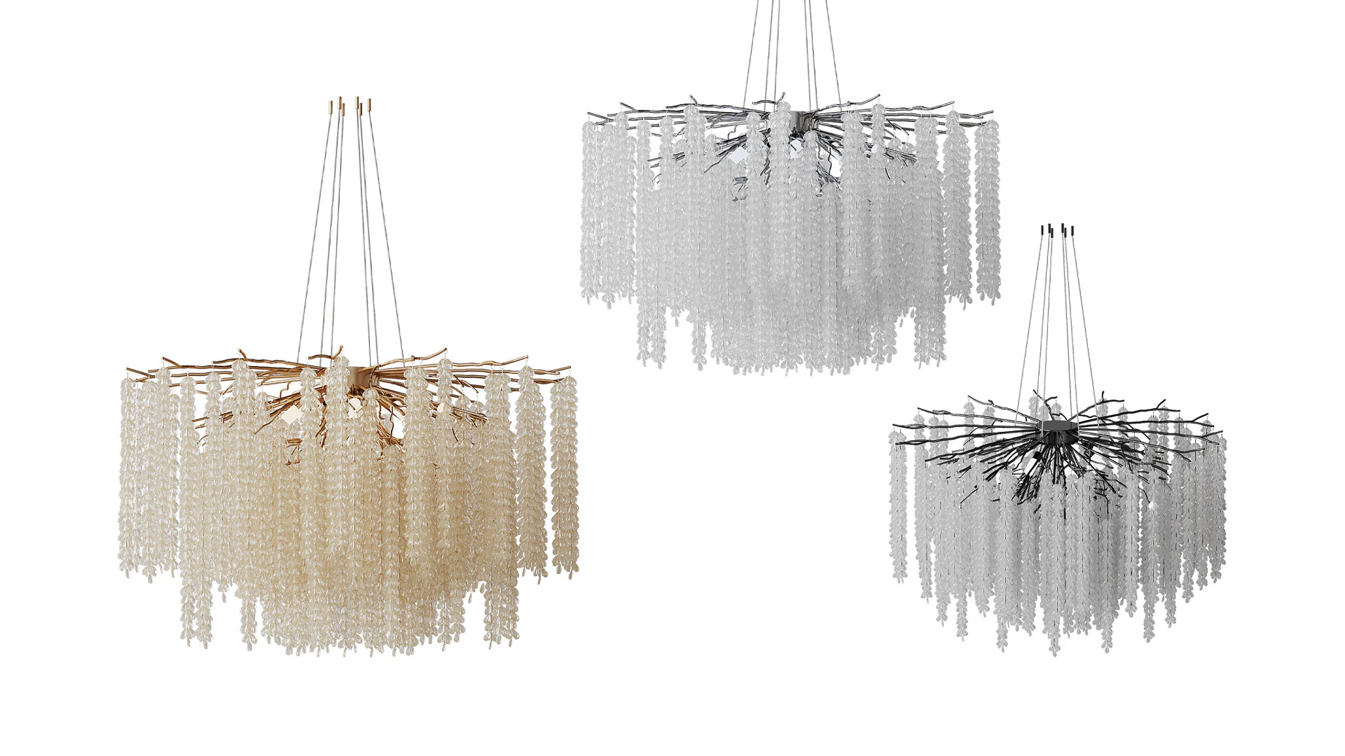 Lampadari a LED in cristallo di lusso Modello 3D .c4d .max .obj .3ds .fbx .stl .blend