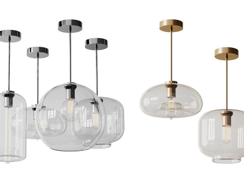 Moderne glazen hanglampen light Modelo 3D
