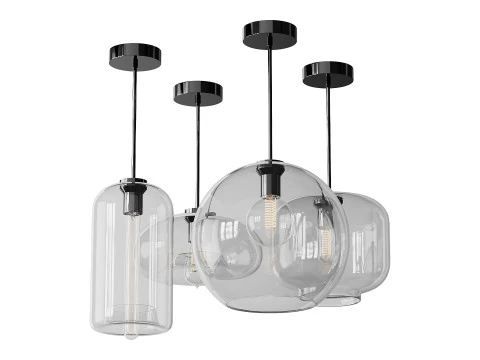 Moderne glazen hanglampen light 3D Model