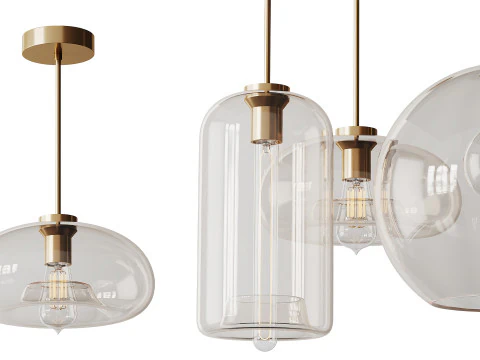 Moderne glazen hanglampen light 3D Model