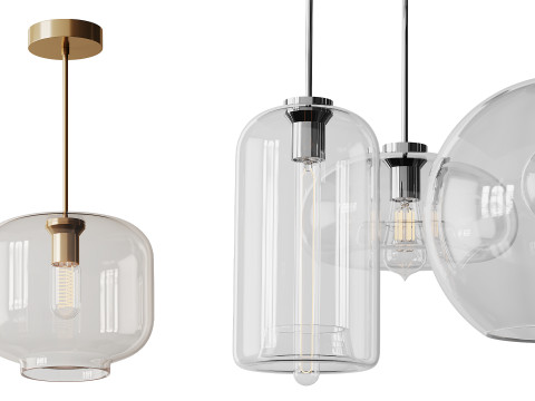 Moderne glazen hanglampen light Modelo 3D