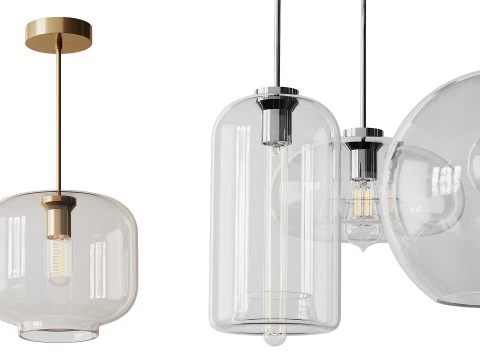 Moderne glazen hanglampen light 3D Model