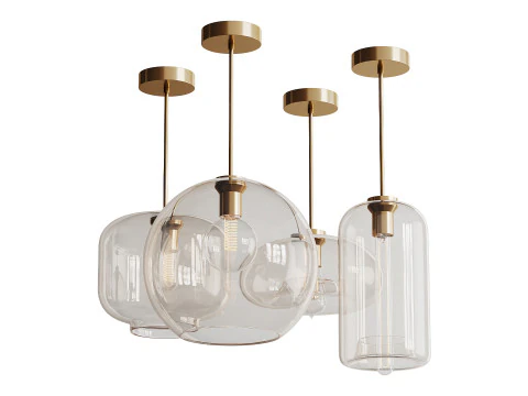 Moderne glazen hanglampen light 3D Model