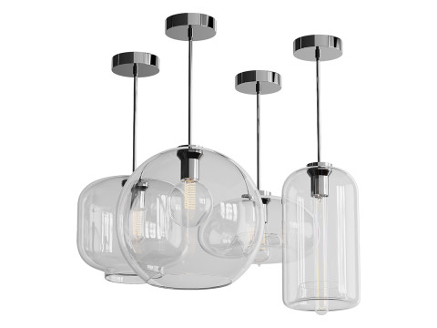 Moderne glazen hanglampen light Modelo 3D