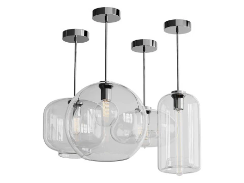 Moderne glazen hanglampen light 3D Model