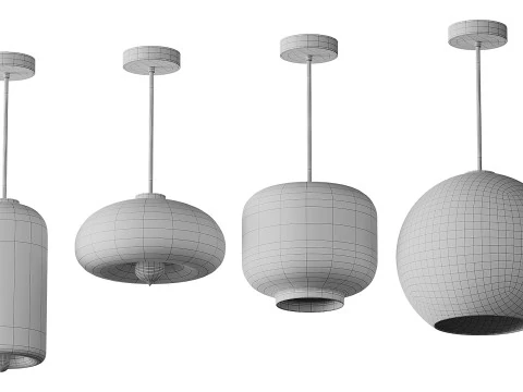 Moderne glazen hanglampen light 3D Model